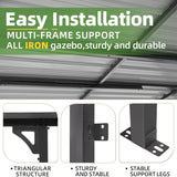 Patioslife Black Heavy Iron Wall Gazebo Frame Detail Easy Install Backyard Outdoor Canopy
