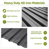 Patioslife Black Galvanized Iron Hardtop Gazebo Roof Material Detail Garden Patio Sunshade
