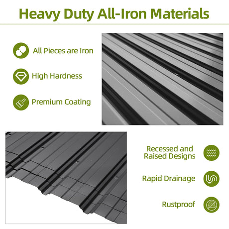 Patioslife Black Galvanized Iron Hardtop Gazebo Roof Material Detail Garden Patio Sunshade
