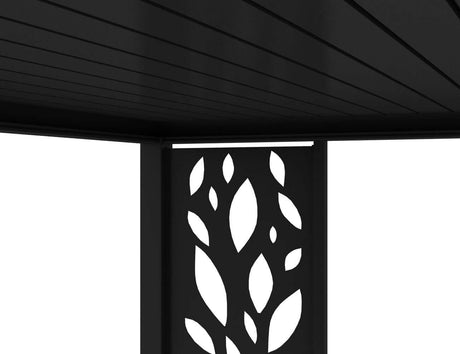 Patioslife Atlantic™ | Freestanding Pergola with Patterned Privacy Panel – Stylish Aluminium Shelter for Garden, Patio & Outdoor Entertaining 0.866