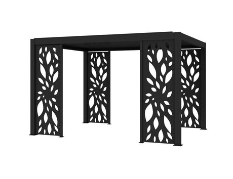 Patioslife Atlantic™ | Freestanding Pergola with Patterned Privacy Panel – Stylish Aluminium Shelter for Garden, Patio & Outdoor Entertaining 0.866