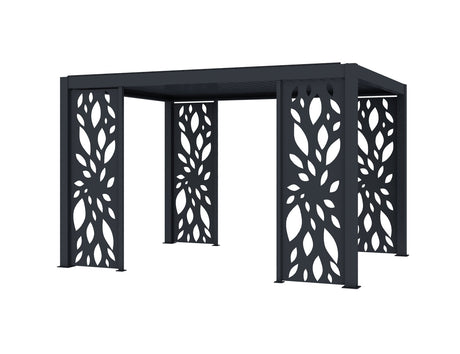 Patioslife Atlantic™ | Freestanding Pergola with Patterned Privacy Panel – Stylish Aluminium Shelter for Garden, Patio & Outdoor Entertaining 0.866