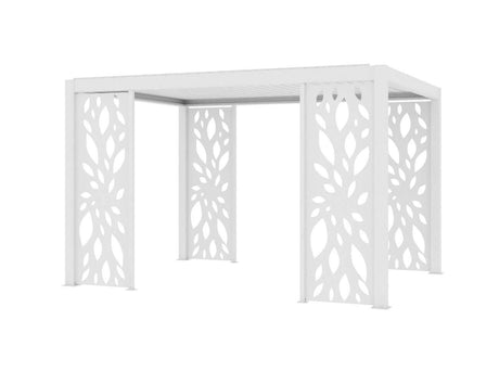 Patioslife Atlantic™ | Freestanding Pergola with Patterned Privacy Panel – Stylish Aluminium Shelter for Garden, Patio & Outdoor Entertaining 0.866