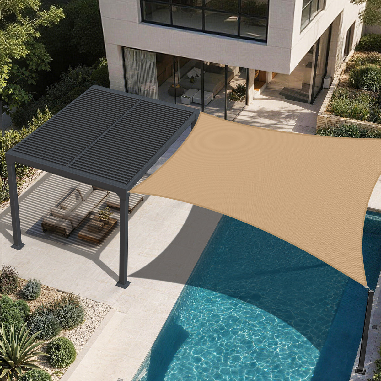 Patioslife Shade Sail – UV Protection, Reinforced Edges & Durable D-Rings for Patio, Garden, Deck & Pool