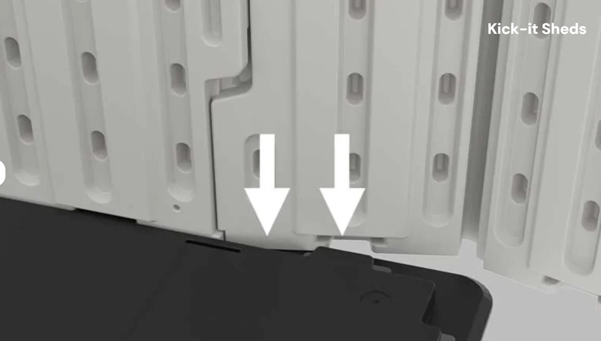 Premium Garden Shed with Floor Patioslife Kick-it ProLock™ Tool-Free Snap-Lock Resin – Weatherproof Outdoor Storage Shed with Floor, UV Resistant, Lockable Backyard Tool Shed for Tools, Bikes & Lawn Mower