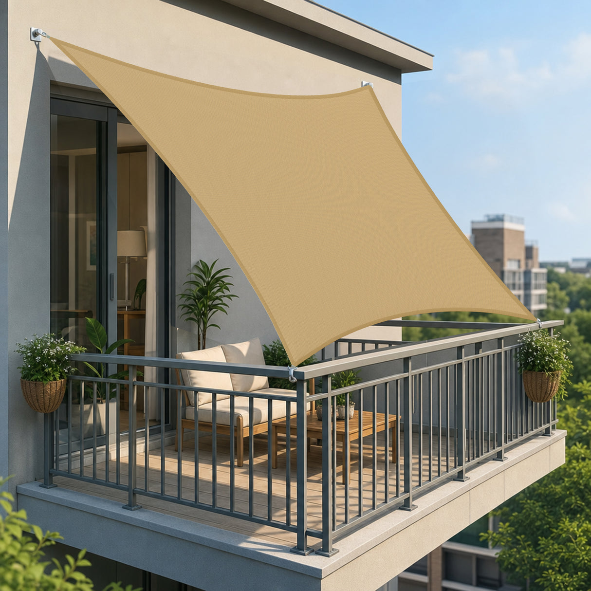 Patioslife Shade Sail – UV Protection, Reinforced Edges & Durable D-Rings for Patio, Garden, Deck & Pool