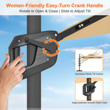 Patioslife Aegis Premium Cantilever Umbrella with Full-Rib LED Strip Lighting, Fibreglass Ribs, Powder-Coated Aluminium Pole— Luxury Garden & Patio Shade