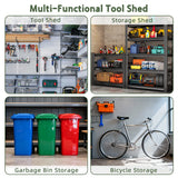 Outdoor Storage Shed with Floor Patioslife YardVault , All-Weather Waterproof Plastic Garden Shed  in Resin with Lock and Window for Backyard, Heavy-Duty Storage Shed for Tools, Bikes & Lawn Equipment