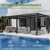 Patioslife Atlantic pergola for effortless maintenance, featuring a durable antirust aluminium frame and easy-to-clean design