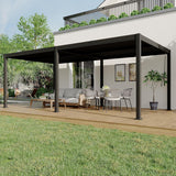 Patioslife Atlantic  louvered pergola with aluminium frame and adjustable roof for garden, patio, deck and modern outdoor dining shade