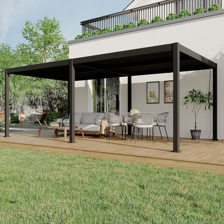 Patioslife Atlantic  louvered pergola with aluminium frame and adjustable roof for garden, patio, deck and modern outdoor dining shade