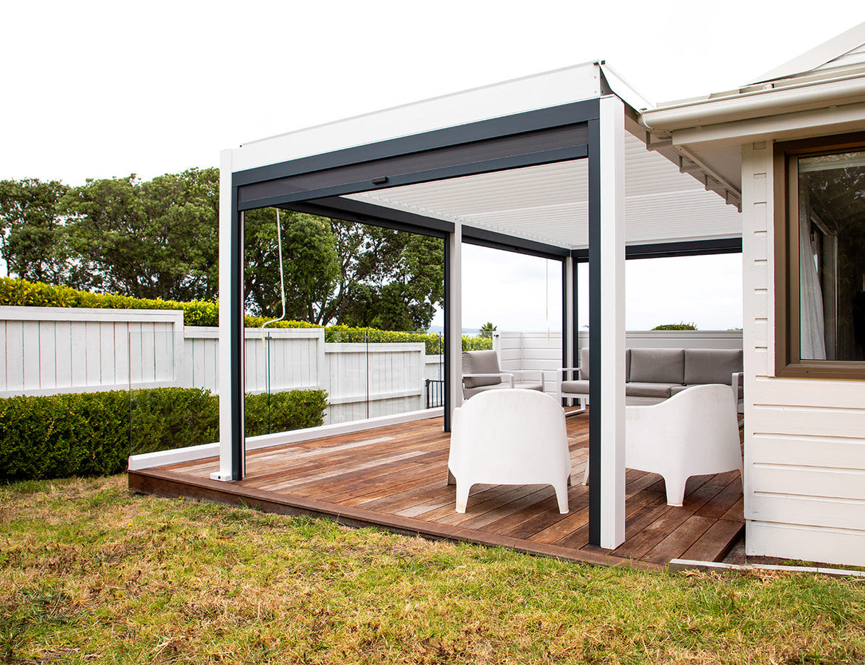 Patioslife Atlantic™ | Manual Freestanding Louvre Roof – All-Weather Aluminium Shelter for Decks, Patios & Poolsides