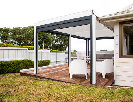 Patioslife Atlantic™ | Manual Freestanding Louvre Roof – All-Weather Aluminium Shelter for Decks, Patios & Poolsides