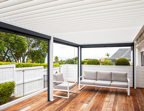 Patioslife Atlantic™ | Manual Freestanding Louvre Roof – All-Weather Aluminium Shelter for Decks, Patios & Poolsides