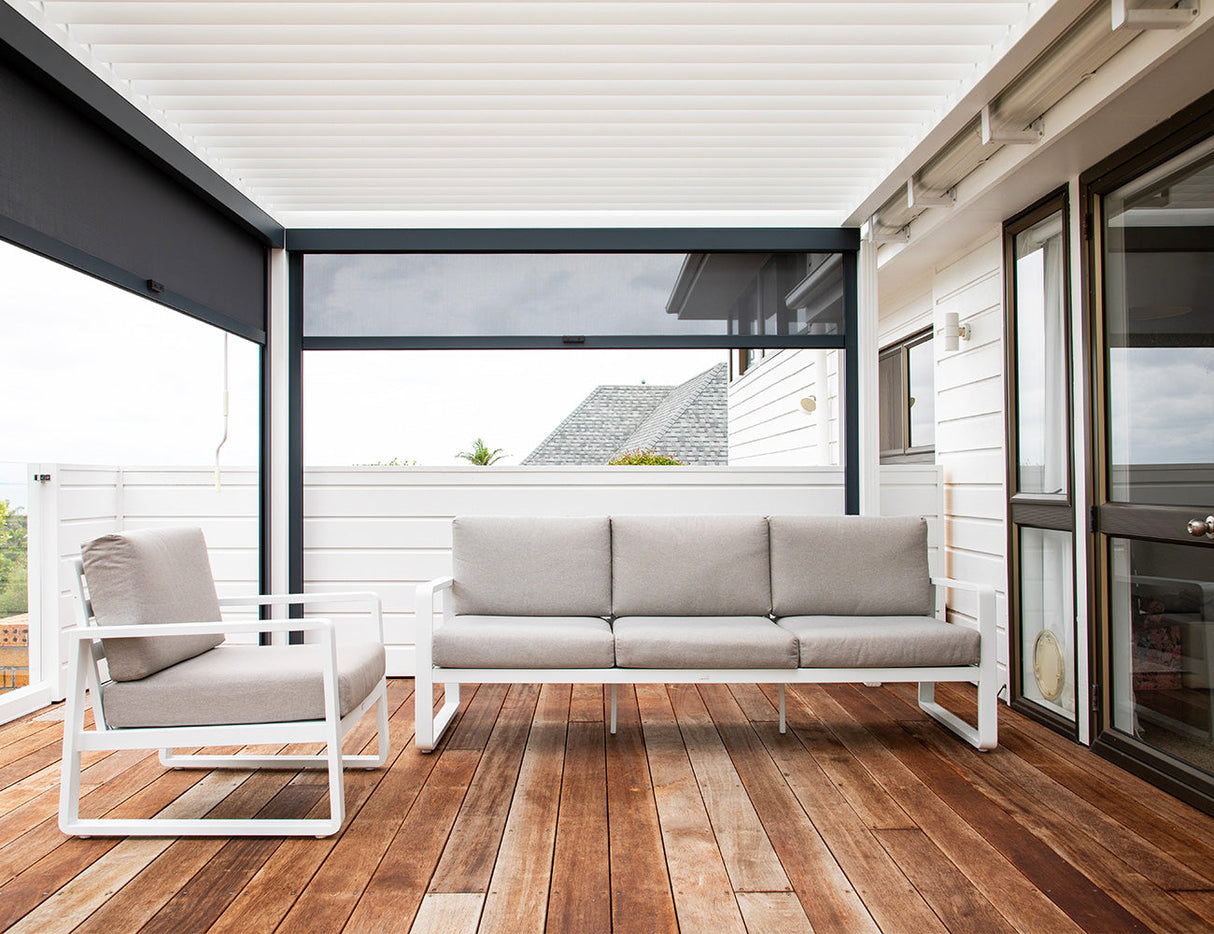 Patioslife Atlantic™ | Manual Freestanding Louvre Roof – All-Weather Aluminium Shelter for Decks, Patios & Poolsides