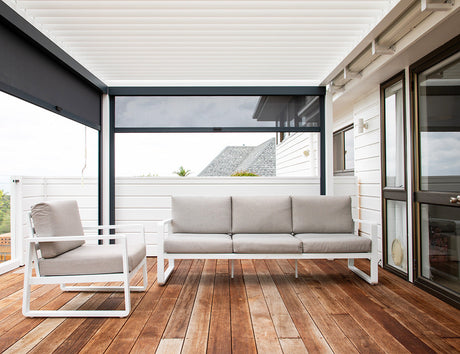 Patioslife Atlantic™ | Manual Freestanding Louvre Roof – All-Weather Aluminium Shelter for Decks, Patios & Poolsides