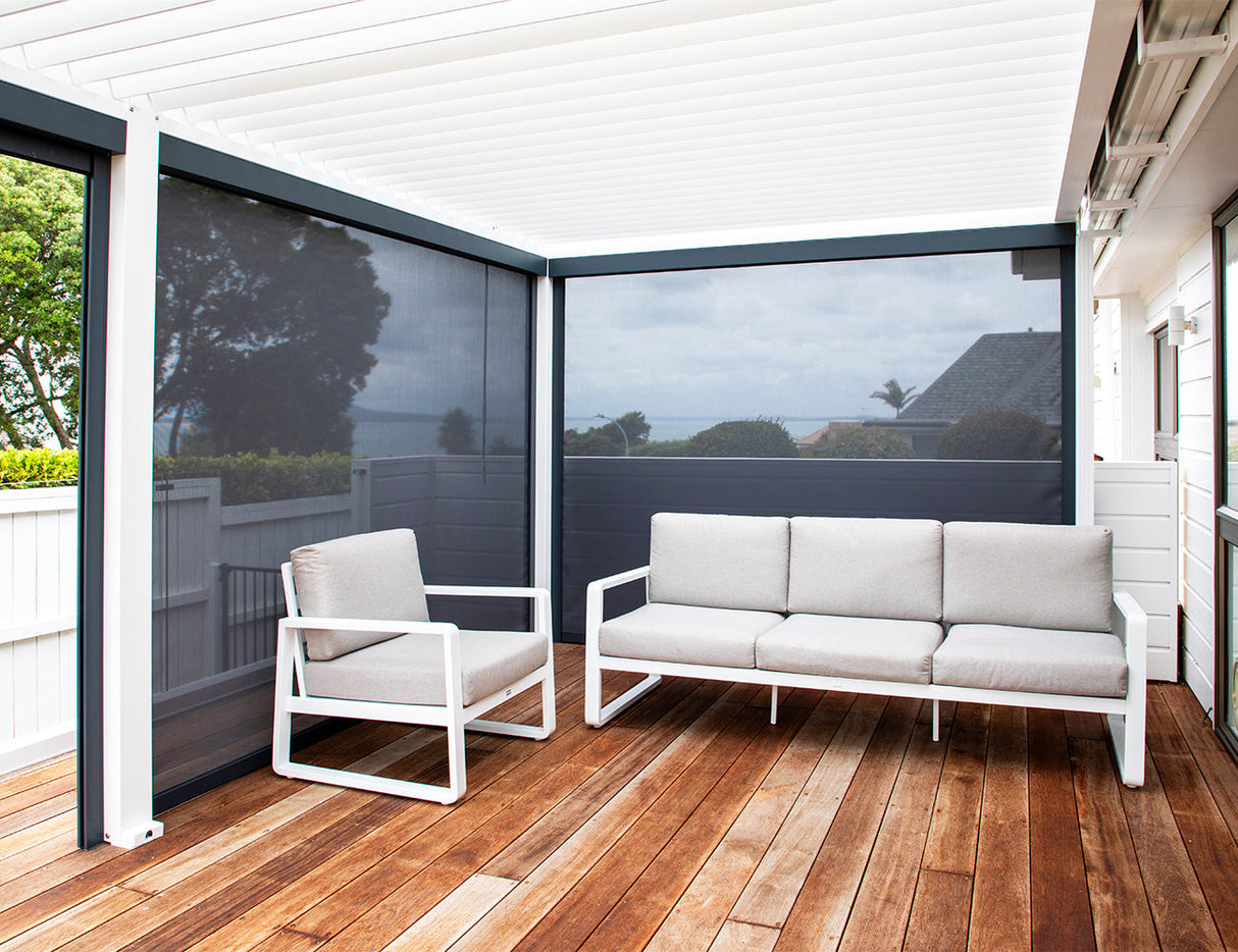 Patioslife Atlantic™ | Manual Freestanding Louvre Roof – All-Weather Aluminium Shelter for Decks, Patios & Poolsides