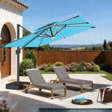 Patioslife Aegis Premium Cantilever Umbrella with Full-Rib LED Strip Lighting, Fibreglass Ribs, Powder-Coated Aluminium Pole— Luxury Garden & Patio Shade