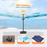 Patioslife Aegis Premium Cantilever Umbrella with Full-Rib LED Strip Lighting, Fibreglass Ribs, Powder-Coated Aluminium Pole— Luxury Garden & Patio Shade
