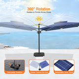 Patioslife Aegis Premium Cantilever Umbrella with Full-Rib LED Strip Lighting, Fibreglass Ribs, Powder-Coated Aluminium Pole— Luxury Garden & Patio Shade