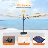 Patioslife Aegis Premium Cantilever Umbrella with Full-Rib LED Strip Lighting, Fibreglass Ribs, Powder-Coated Aluminium Pole— Luxury Garden & Patio Shade
