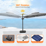 Patioslife Aegis Premium Cantilever Umbrella with Full-Rib LED Strip Lighting, Fibreglass Ribs, Powder-Coated Aluminium Pole— Luxury Garden & Patio Shade