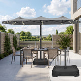 Patioslife Aegis Premium 4.6m Motorized Cantilever Patio Umbrella — Double-Sided, Remote Control, UPF 50+, Solar LED Lights & Windproof Frame