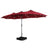 Patioslife Horizon Haven™ 4.6x2.7m Double-Sided Patio Umbrella with LED Lights base and cover