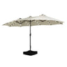 Patioslife Horizon Haven™ 4.6x2.7m Double-Sided Patio Umbrella with LED Lights base and cover