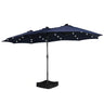 Patioslife Horizon Haven™ 4.6x2.7m Double-Sided Patio Umbrella with LED Lights base and cover