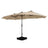 Patioslife Horizon Haven™ 4.6x2.7m Double-Sided Patio Umbrella with LED Lights base and cover
