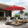 Patioslife Aegis Pro Round Cantilever Patio Umbrella Burgundy with Solar LED Lights for Australian Outdoor Patio