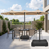 Patioslife Aegis Premium 4.6m Motorized Cantilever Patio Umbrella — Double-Sided, Remote Control, UPF 50+, Solar LED Lights & Windproof Frame