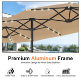 Patioslife Aegis Premium Motorized Double-Sided Patio Umbrella | Remote Control,UPF 50+ Canopy , Solar LEDs & Heavy-Duty Windproof Frame