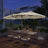 Patioslife Horizon Haven™ 4.6x2.7m Double-Sided Patio Umbrella with LED Lights base and cover