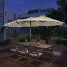Patioslife Horizon Haven™ 4.6x2.7m Double-Sided Patio Umbrella with LED Lights base and cover