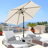 Patioslife Market Breeze creamy white outdoor umbrella with crank and tilt for balcony and terrace shade