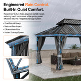 Patioslife 3.0 x 3.65m Luxury Haven Coastal Hardtop Gazebo | Designed for Australian Outdoor Conditions with 120×120mm Aluminium Posts, Drainage Gutters, Double Vented Roof & Curtains