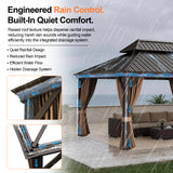 Patioslife 3.65 x 4.8m Luxury Haven Coastal Hardtop Gazebo | Designed for Australian Outdoor Conditions with 120×120mm Aluminium Posts, Drainage Gutters, Double Vented Roof & Curtains