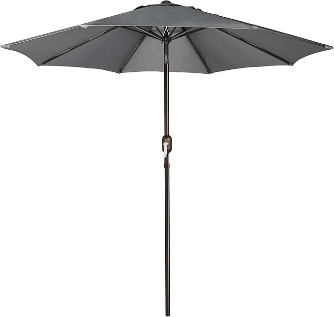 Patioslife Market Breeze dark grey outdoor umbrella with durable 8 rib frame for garden shade