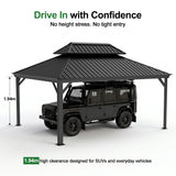 Patioslife Aluminium Carport with Steel Roof – Weatherproof Canopy for Cars, Motorbikes & Campervans
