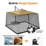 Patioslife Cantilever Umbrella Mosquito Net – Zip-Entry Mesh Screen with Weighted Base, Fits 2.5–4m Umbrellas