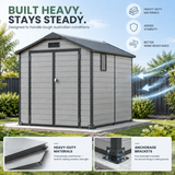 Patioslife YardVault Resin Garden Storage Shed with Bulid-in Floor, Lock & Window