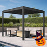 Patioslife Atlantic™ | Aluminium Louvered Pergola with Adjustable Roof & Ambient LED Lights, Freestanding Outdoor Shelter for Patio, Deck & Poolside
