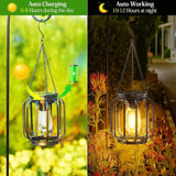 Solar Outdoor Lights Hanging Lantern, Waterproof Metal Outdoor for Garden Yard Gazebo Patio Pathway