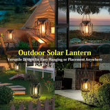 Solar Outdoor Lights Hanging Lantern, Waterproof Metal Outdoor for Garden Yard Gazebo Patio Pathway