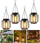Solar Outdoor Lights Hanging Lantern, Waterproof Metal Outdoor for Garden Yard Gazebo Patio Pathway