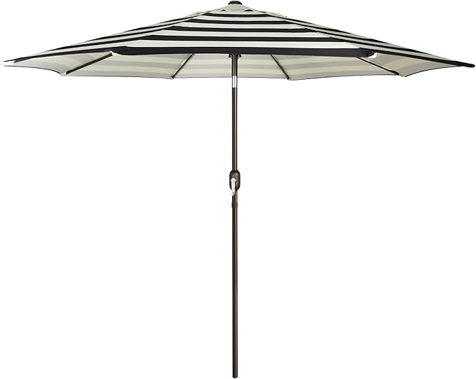 Patioslife Market Breeze Outdoor Umbrella 2.0 Black and Ivory Stripe Patio Umbrella for Poolside and Alfresco Dining