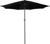 Patioslife Market Breeze Outdoor Umbrella 2.0 Black 8 Rib Patio Umbrella with Crank and Tilt for Garden Shade