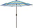 Patioslife Market Breeze Outdoor Umbrella 2.0 Blue and Green Stripe Patio Umbrella for Garden and Pool Shade